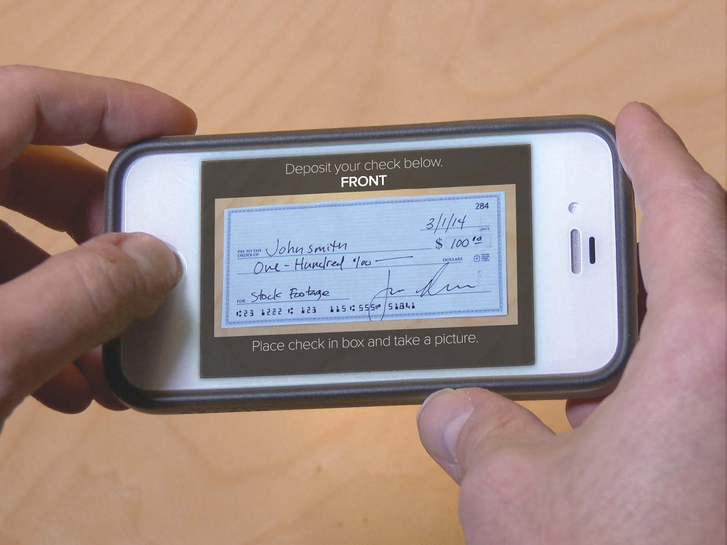 Take a picture of your check to make the Mobile Deposit